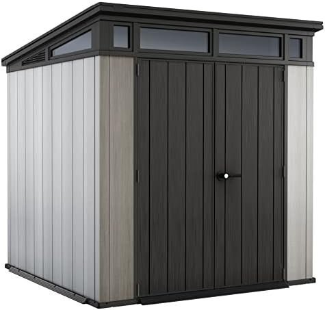 B097QGHGG7-0-1756083534457.jpg Keter Outdoor Storage Shed, for House, Patio & Yard, Plastic Resin, Artisan, 7×7 Ft, Gray - Image 1