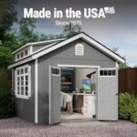 Handy Home Products Windemere 10×12 Do-it-Yourself Wooden Storage Shed with Floor, Beige - Image 3