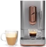 Café Affetto Automatic Espresso Machine + Milk Frother | Built-In & Adjustable Espresso Bean Grinder | One-Touch Brew in 90 Seconds | Steel Silver, 1.2 Liter, (C7CEBBS2RS3)