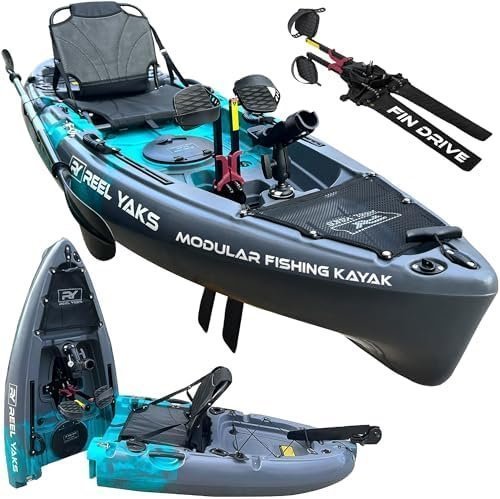 B0BZNBQQXP-0-1755896187413.jpg Reel Yaks Raptor Modular Fishing Kayak – 9.5ft Lightweight Sit On Top Kayak for Adults & Youth – Stable & Portable, Ideal Space-Saving Design for Travel – 380lbs Capacity - Image 1
