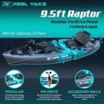 Reel Yaks Raptor Modular Fishing Kayak – 9.5ft Lightweight Sit On Top Kayak for Adults & Youth – Stable & Portable, Ideal Space-Saving Design for Travel – 380lbs Capacity - Image 2