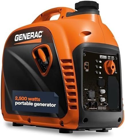 B0C2VWW7Q8-0-1755717740194.jpg Generac 8251 GP2500i 2,500-Watt Gas Powered Portable Inverter Generator – Compact and Lightweight Design – Produces Clean, Stable Power – COsense Technology – CARB Compliant – Orange/Black - Image 1