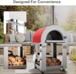 Empava Pizza Oven with Open Shelf and Wheels for Outdoor Kitchen, Wood Fire for Grill & Camping Backyard Party in Stainless Steel, 38.6 Inch, Italian Red - Image 7