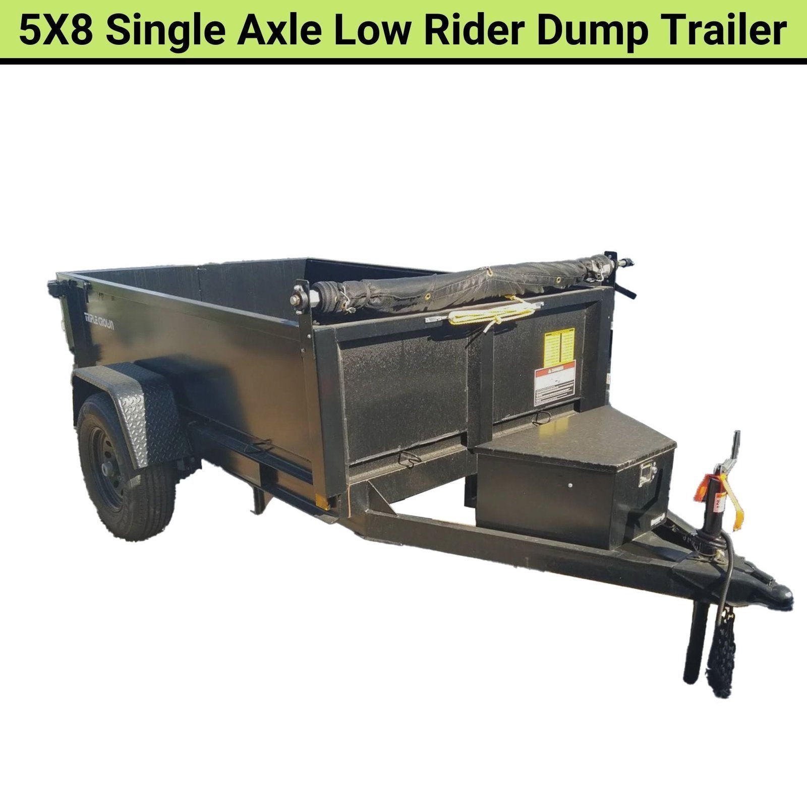 D5X8LRD.jpg Triple Crown 5X8 Single Axle Lowrider Dump Trailer | Black | D5X8LRD - Image 1