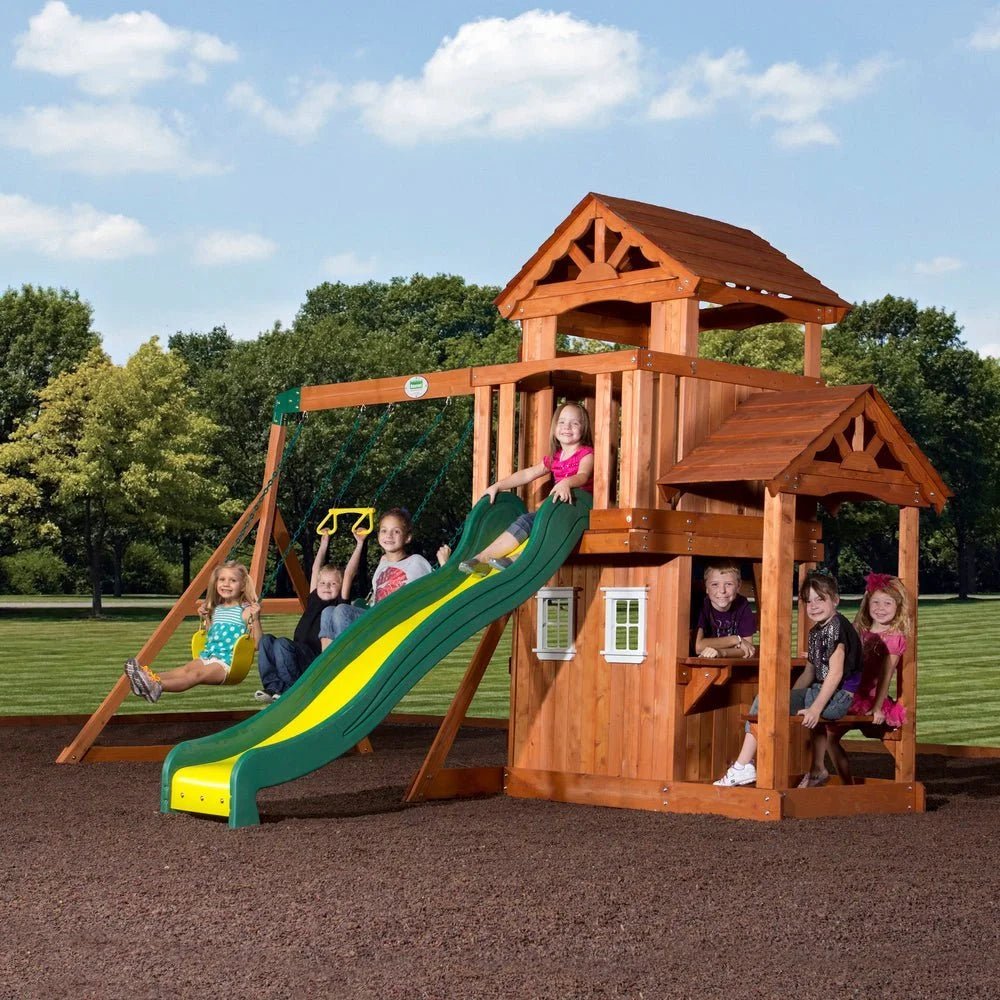 P1_TanglewoodSwingSetHero-1.jpg Backyard Discovery Tanglewood Cedar Wood Swing Set - Image 1