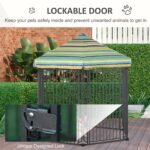 60″ x 52″ Heavy-Duty Outdoor Pet Cage Kennel with Weather-Resistant Polyester Roof, Locking Door, & Metal Frame - Image 6