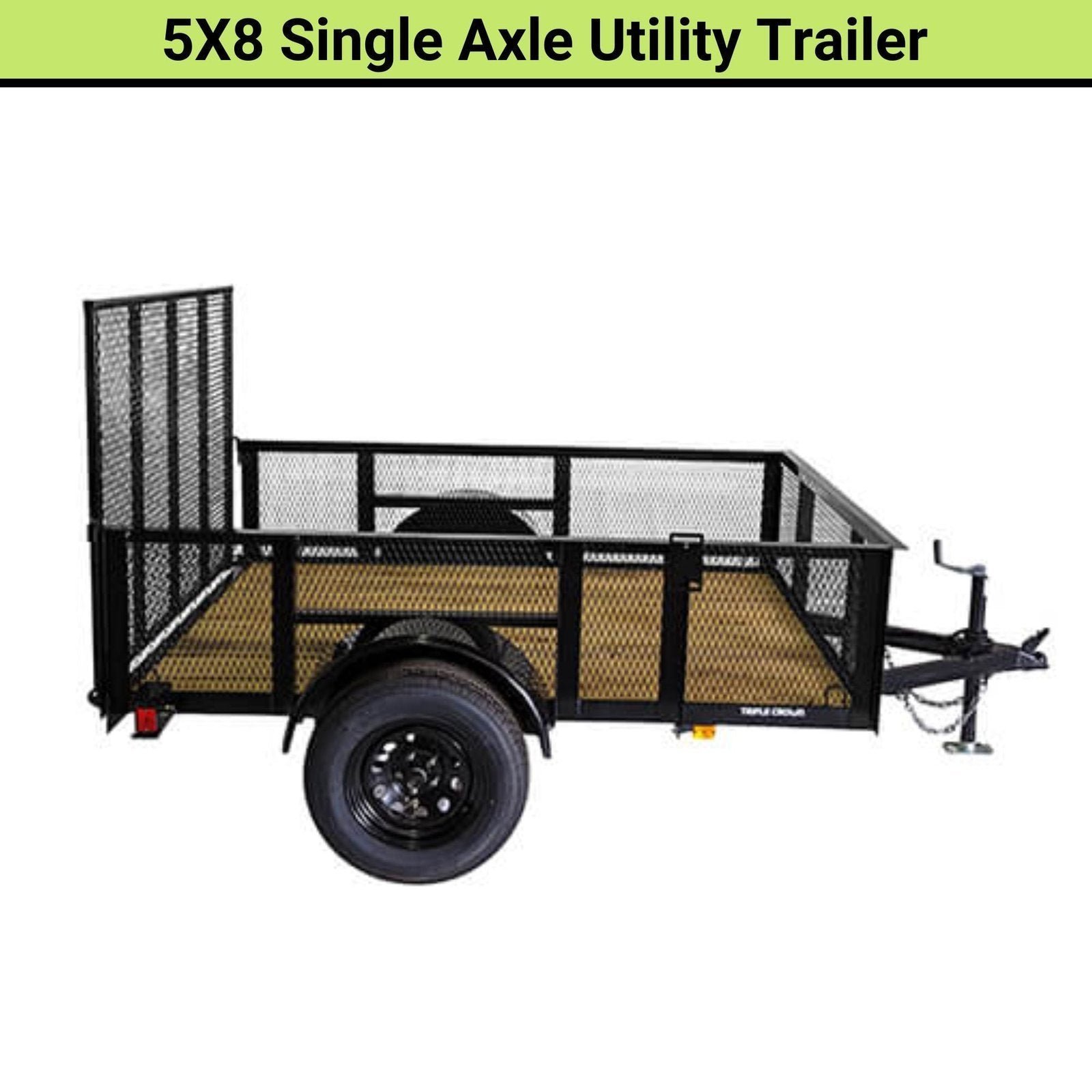 U5X8S24M-5X8SA.jpg Triple Crown 5×8 Single Axle Utility / Landscape Trailer | U6X16T15O-5X8SA - Image 1