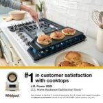 Whirlpool – 30 in. Wide 5 burners Built-In Gas Cooktop with EZ-2-Lift Hinged Cast-Iron Grates – Stainless Steel - Image 4