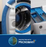 GE – 4.8 Cu. Ft. High-Efficiency Stackable Smart Front Load Washer w/ Odorblock Ultra Fresh Vent System & Microban Technology – White - Image 7
