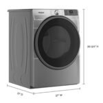 Whirlpool – 7.4 Cu. Ft. Stackable Smart Electric Dryer with Wrinkle Shield Option – Radiant Silver - Image 3