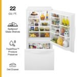 Whirlpool – 33 in. Wide 22 cu. ft. Bottom-Freezer Refrigerator with SpillGuard Glass Shelves – White on White - Image 4