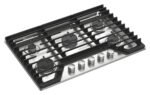 Whirlpool – 30 in. Wide 5 burners Built-In Gas Cooktop with EZ-2-Lift Hinged Cast-Iron Grates – Stainless Steel - Image 2