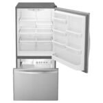 Whirlpool – 33 in. Wide 22 cu. ft. Bottom-Freezer Refrigerator with SpillGuard Glass Shelves – Stainless Steel - Image 2