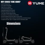 M YUME SCOOTER Hawk Dual Motor Electric Scooters for Adults 2400W 43MPH 43Miles Long Rang E-Scooter - Image 8