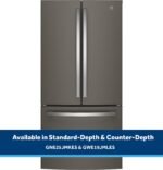 GE – 33 in. Wide 24.7 Cu. Ft. French Door Refrigerator with Internal Water Dispenser – Slate - Image 3