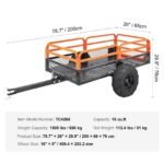 1500 lbs Steel Dump Trailer, 15 Cu. Ft Capacity, Removable Sides, Tow Behind for Mowers/Tractors/ATV, DOBA-DT1500 - Image 8