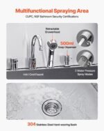 61″ Stainless Steel Dog Grooming Bath Tub, Built-in Ramp & Water Filter, Left-Side Faucet Setup, DOBA-DT61L - Image 6