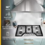 Whirlpool – 36 in. Wide 5 burners Built-In Gas Cooktop with EZ-2-Lift Hinged Cast-Iron Grates – Stainless Steel - Image 6