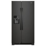 Whirlpool – 33 in. Wide 21 cu. ft. Side-by-Side Refrigerator with LED Interior Lighting – Black