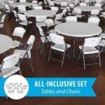 Lifetime (12) 60-Inch Round Stacking Tables and (96) Chairs Combo (Commercial) - Image 4
