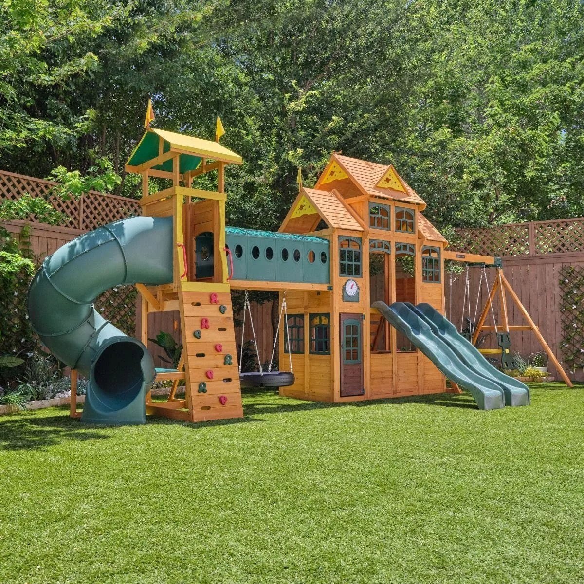 f24870_rs_01-1-1.jpg Kids Kidkraft Bear Cave Lodge Swing Set / Playset - Image 1