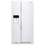 Whirlpool – 36 in. Wide 25 cu. ft. Side-by-Side Refrigerator with Frameless Glass Shelves – White