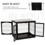 26” Decorative Dog Cage Wooden Pet Crate Kennel with Double Door Entrance & a Simple Modern Design - Image 6