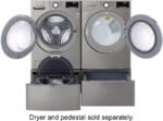 LG – 4.5 Cu. Ft. High-Efficiency Stackable Smart Front Load Washer with Steam and 6Motion Technology – Graphite steel - Image 4