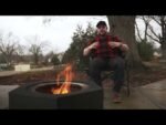 SUNJOY 28 Inch Round Stainless Steel Smokeless Fire Pit with PVC Cover and Poker - Black - Image 3