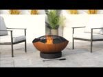 SUNJOY 32 Inch Copper Steel Outdoor Wood Fire Pit with Spark Screen - Image 4