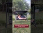 SUNJOY 4-Seat Italian-Made Patio Swing Chair / Bed with Adjustable Canopy and Cushions – Gray - Image 3