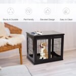 26” Decorative Dog Cage Wooden Pet Crate Kennel with Double Door Entrance & a Simple Modern Design - Image 4