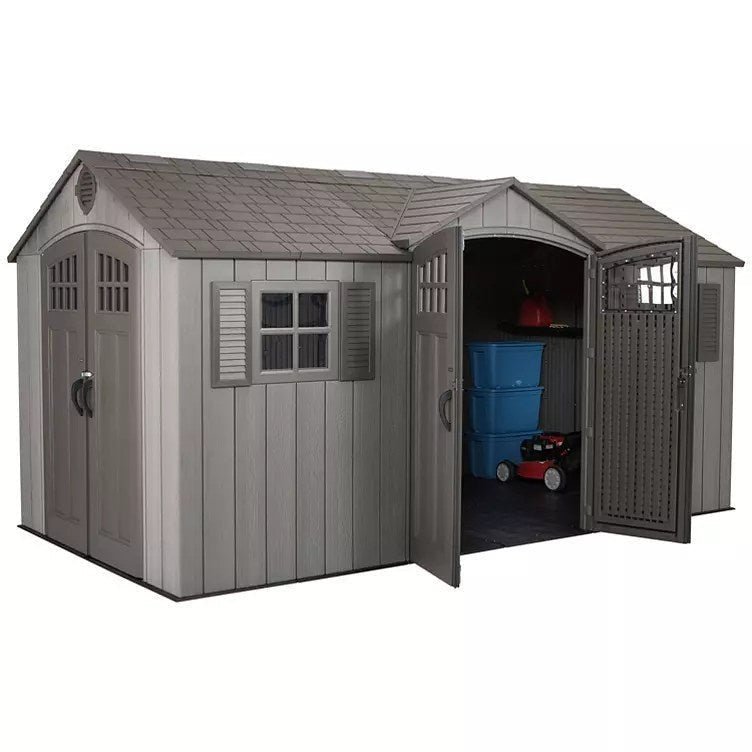 img-2188-1.jpg Lifetime 15′ x 8′ Rough Cut Dual-Entry Outdoor Storage Shed - Image 1