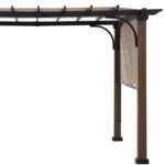 SUNJOY 11x11 Metal Pergola with Sliding Canopy & Wood-Look Finish - Image 16