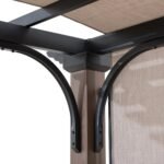 SUNJOY 11x11 Metal Pergola with Sliding Canopy & Wood-Look Finish - Image 12