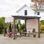 SUNJOY 11x11 Metal Pergola with Sliding Canopy & Wood-Look Finish - Image 2