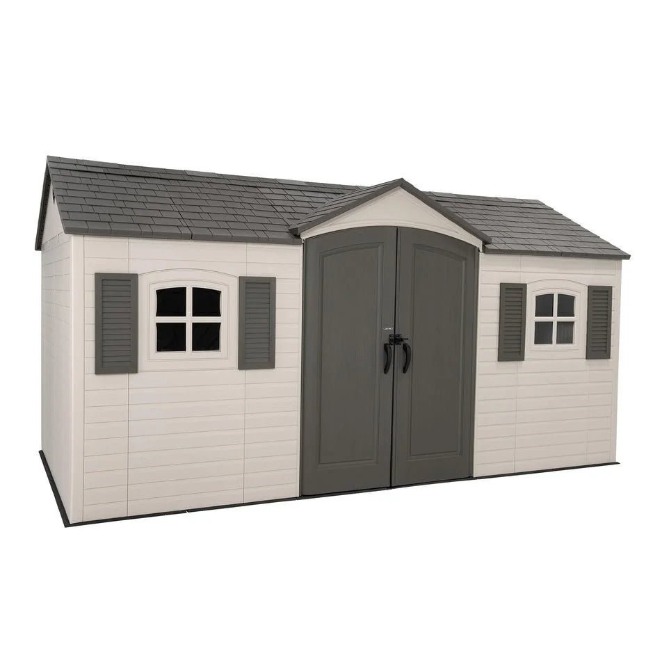 lifetime-legacy-15x8-shed-front-elevation_939x939_a9f38644-0c23-4efe-9cc6-b3317fda6c6b.jpg Lifetime Legacy 15 ft x 8 ft Outdoor Storage Shed – 60465 - Image 1