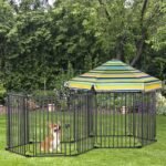 Dog Playpen with Door & Removable Cover for Small & Most Medium Sized Dogs Indoor & Outdoor Use, 47″ H - Image 2