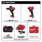 Milwaukee M18 FUEL 18- V Lithium-Ion Brushless Cordless Hammer Drill and Impact - Image 11