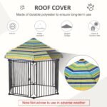 47″ Heavy-duty Pet Playpen Kennel with Door & Removable Cover 6 Panels Freestanding Puppy Crate Fence for Small Medium Sized Dogs - Image 6